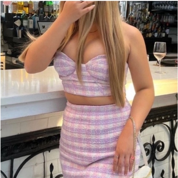 Zara Purple Pink and White Mini Gingham Crop Top💜🩷💜🩷 Cropped - Picture 6 of 6